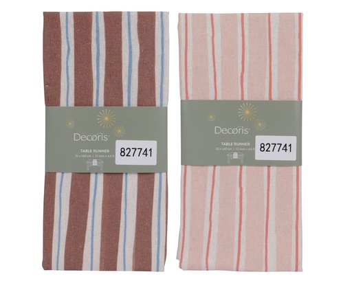 [4-827741] ***TABLERUNNER POLYESTER COTTON PRINTING 2ASS ASSORTED L.32cm x W.140cm x H.0.5cm