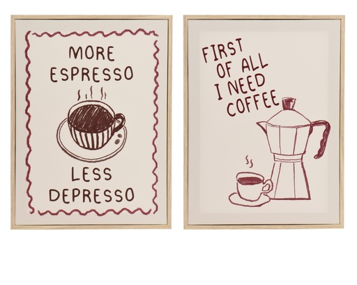 [4-835373] ***WALL DECO MDF ENAMEL FINISH PS FRAME 2ASS BROWN/COLOUR(S) L.30cm x W.40cm x H.2.5cm