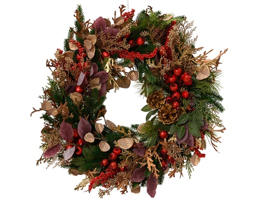 [4-687375] ***WREATH GREEN/MULTI dia60.00-H13.00cm