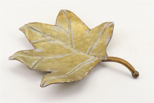 [HBX-862045523] BANDEJA MET DOR HOJA HIGUERO 29X26CM