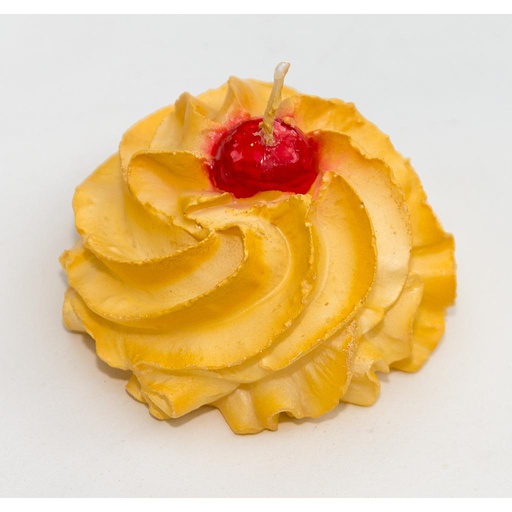 [CI-1510] VELA CERA PASTITA SECA CON CEREZA - DIÁMETRO  6,5CM
