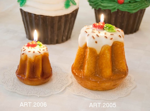 [CI-2006] VELA CERA PASTELITO NAVIDEÑO 14-10CM