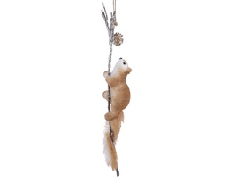 [4-455571] FOAM SQUIRREL W BRANCH HANGER L8-W8-H58CM