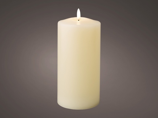 [4-485317] GRANDE BOUGIE A LED - TRES NATURELLE - 10X25CM - MINUTEUR/6H