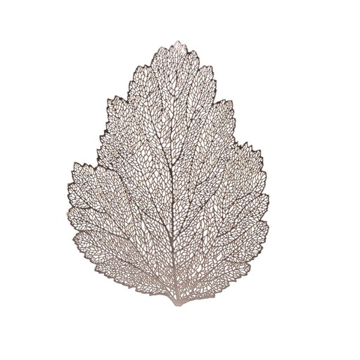 [4-515144] SET DE TABLE  EN FORME DE FEUILLE - CUIRE - CHAMPAGNE
