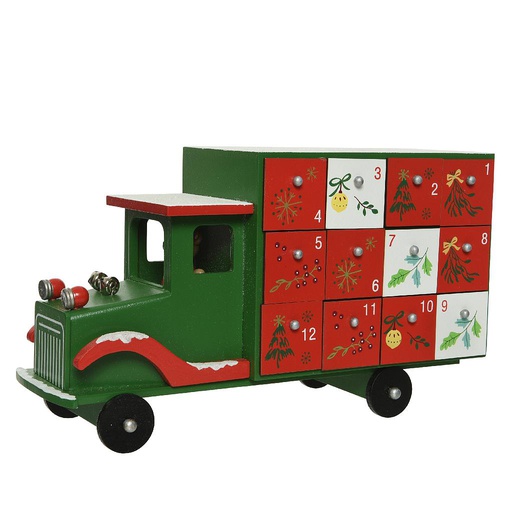 [4-551430] MDF ADVENT CALENDAR TRUCK L10.50-W30-H17CM