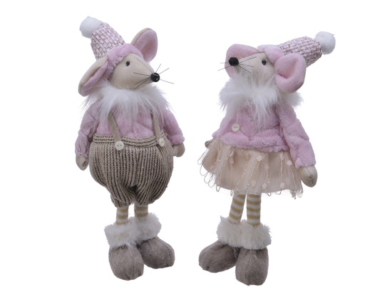 [4-611868] RATONCITO/A ROSA 26CM 2SURT UD