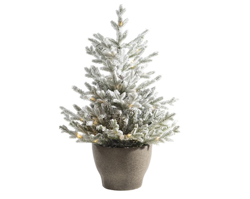 [4-680296] SAPIN DE NORVÈGE AVEC POT - MICROLED - 60 LED - 90CM - CAL/BAT/8F/6H/EXT