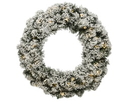 [4-680477] IMPERIAL WREATH SNOWY PRELIT DIA90-H10CM-100L