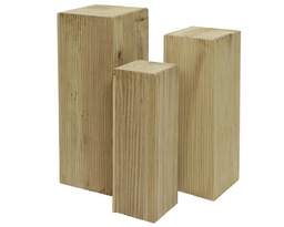 [4-803298] SET DE PILARES MADERA PAULONIA-SET DE 3