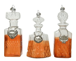 [4-121712] PETITES BOUTEILLES EN VERRE - 3 MODELES DIFFERENTS - 12CM - PRIX A L'UNITE