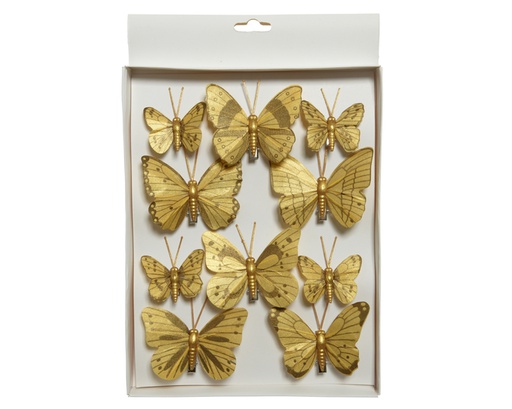 [4-521073] MARIPOSAS DORADAS - VARIAS MEDIDAS - SET DE 10 UDS