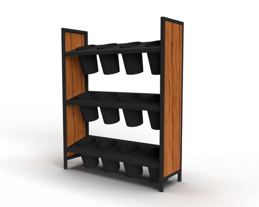 [4-368162] MUEBLE FLORES - MADERA Y METAL