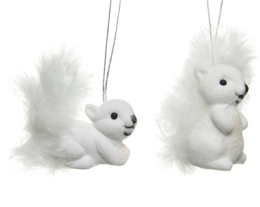 [4-517072] SQUIRREL PLASTIC W FEATHER TAIL L3-W2-H6CM
