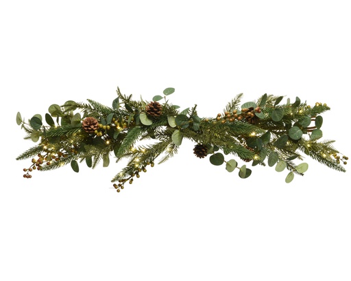 [4-687446] RAMAJE VERDE CON LUZ- MICRO 28CM-60LED/CAL/BAT/8F/6H/EXT