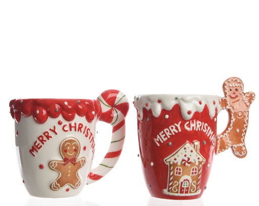 [4-608539] TAZA CERAMICA X-MAS 13CM 2SURT - PRECIO UD