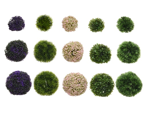 [4-800222] BOLA VERDE/LAVANDA/HIERBA-D18/15/10CM 5SURT SET DE 4