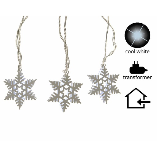 [4-480575] GUIRLANDE D'ETOILES EN METAL - 5,7M - 20 LED/FRI/INT