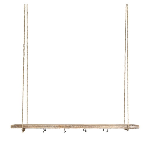 [PW-450184-000-707] ESTANTERIA O COLUMPIO COLGAR - 8 GANCHOS - MADERA - 60X14CM