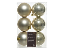 [4-022065] ASSORTIMENT DE BOULES DE NOEL EN PLASTIQUE - PERLE - DIA8CM