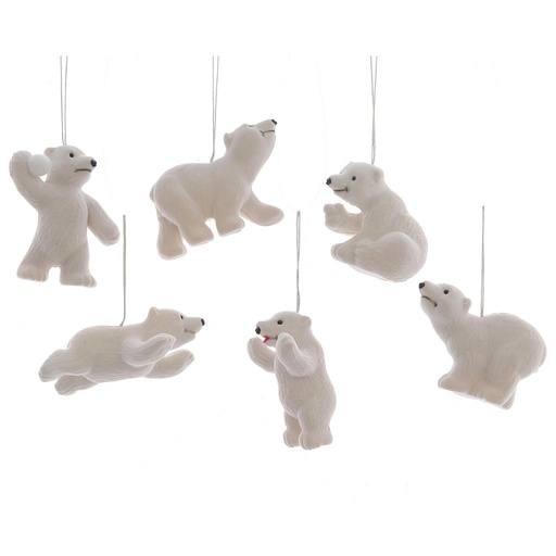 [4-515366] POLAR BEAR PLASTIC WITH IRIDESCENT GLITTER L2.50-W3-H8.50CM