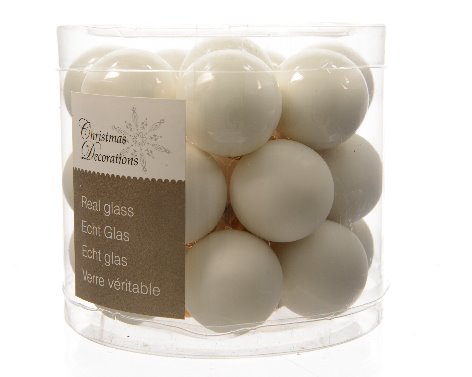 [4-010205] BOLA CRIS WOOD WHITE 25MM BRI/MAT S/24
