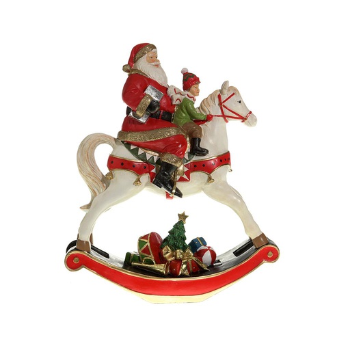 [4-535175] SANTA EN CABALLO RES 34CM