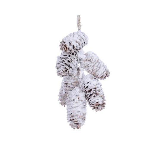 [4-724893] PIÑAS COLG NIEVE/PURPU 18CM