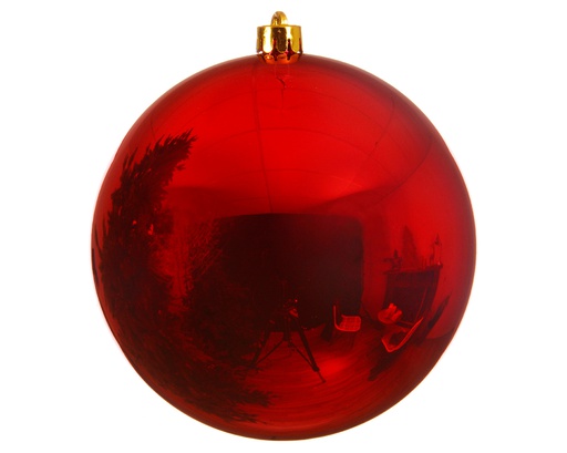 [4-022572] BOULE DE NOEL EN PLASTIQUE - ROUGE - DIA25CM