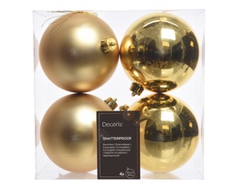 [4-022165] BOULES DE NOEL EN PLASTIQUE - OR - DIA10CM