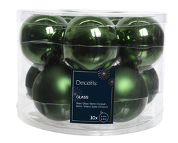 [4-140449] BOULES DE NOEL EN VERRE - VERT SAPIN - DIA6CM