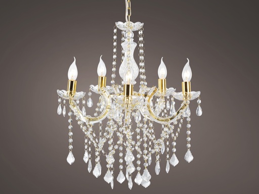 [4-484214] CHANDELIER EN VERRE DIA50-H58CM-5L