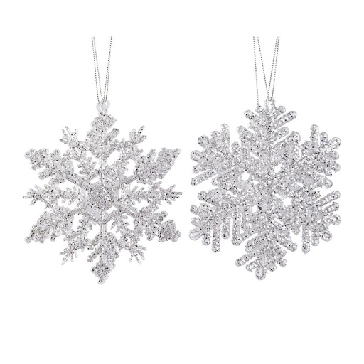 [4-520118] ACR SNOWFLAKE W HANGER 2ASS L0.60-W12-H12CM