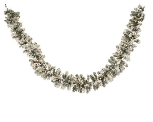 [4-680480] GUIRNALDA IMPERIAL GARLAND NEVADO BO CON LUZ VERDE/BLANCO dia25.00-L270.00-H12.00cm-50L