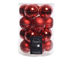 [4-140226] BOLA CRIS XMAS RED 60MM BRI/MAT S/20