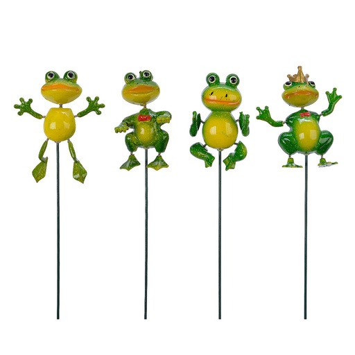 [4-808228] PLC GARDEN STAKE FROG 4ASS L4-W4-H10CM
