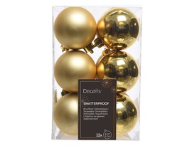 [4-021830] BOULES DE NOEL EN PLASTIQUE - OR - DIA6CM