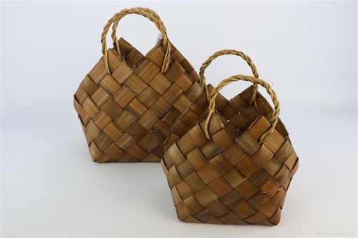 [HBX-862052008] CESTO TRENZADO MARRON S/
