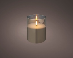 [4-485357] LED WAX CANDLE IN GLASS IND BO DIA10-H12.50CM-1L