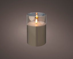 [4-485358] LED WAX CANDLE IN GLASS IND BO DIA10-H15CM-1L