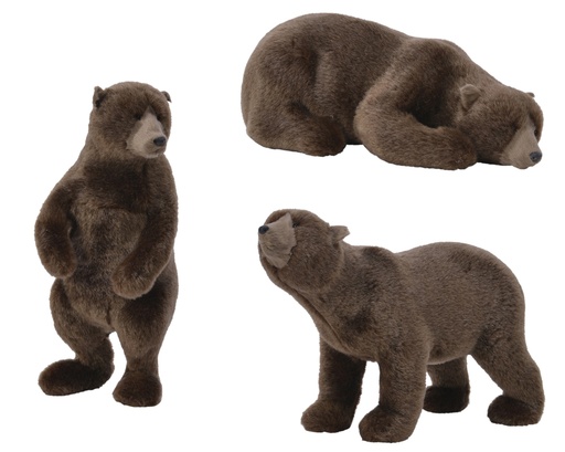 [4-516190] OSO PLAS PELO MARRON 26CM 3SURT UD