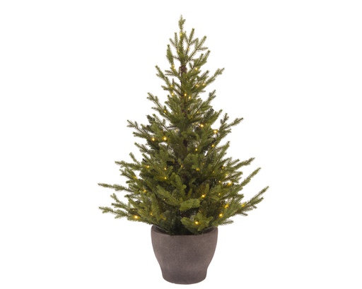 [4-680291] ABETO NORWAY E/MACETA MICRO 90CM-60LED/CAL/BAT/8F/6H/EXT