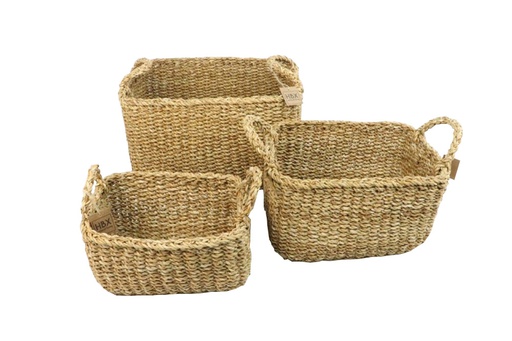 [HBX-881900004] CESTAS HIERBA MARINA-NATURAL-SET DE 3