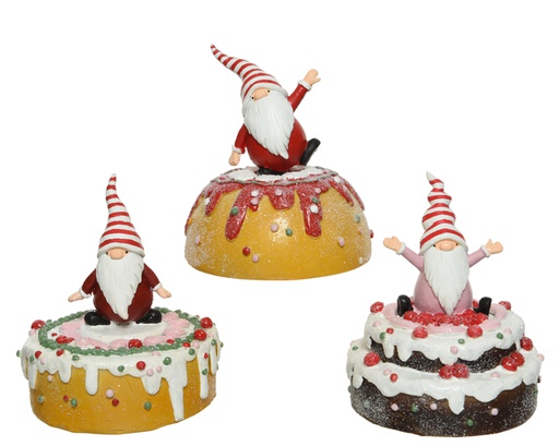 [4-514734] GÂTEAUX EN RÉSINE - 17CM - 3 DESIGN - PRIX À L'UNITÉ