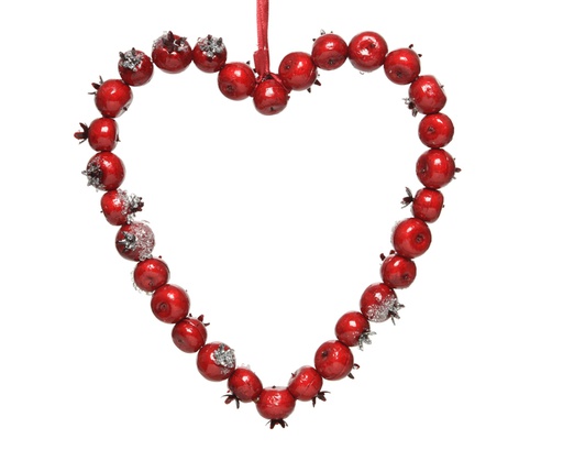 [4-620245] COEUR SUSPENDU AVEC BAIES - 34CM