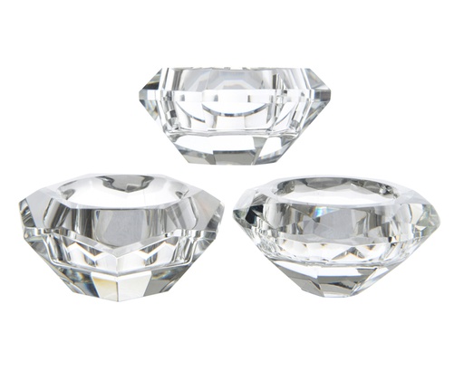 [4-645168] CANDELABRO CRISTAL - DIAMANTE - 3 FORMAS - PRECIO UNIDAD