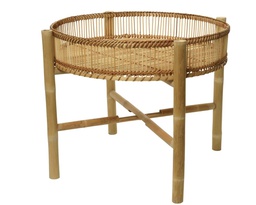[4-801609] TABLE BAMBOO L50-W50-H43CM