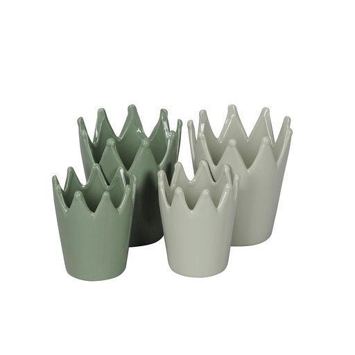 [PW-572366-000-362] MACETA CORONA - D11.5xH13cm / D15xH17.5CM - 2COLORES - SET DE DOS