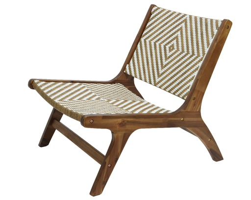 [4-806357] SILLON MIMBRE Y MADERA ACACIA - EXTERIOR - UV RESISTENTE Y REPELENTE AL AGUA