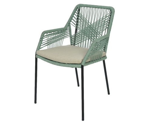 [4-840649] SILLA SEVILLA C/BRAZOS MENTA EXT L63.00-W57.00-H85.00cm